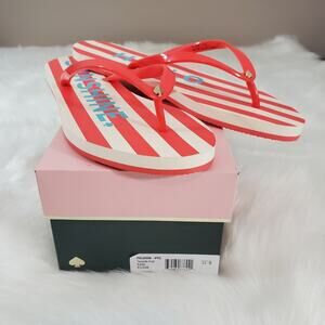 MSRP $48 Kate Spade Size 11 Feldon Tamarillo Printed Footbed Flip Flops